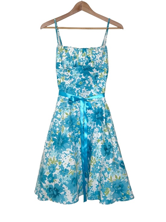 Vintage Dresses & Skirts - Vintage Floral Print Midi Sleeveless Summer Dress Size 12 Fit and Flare